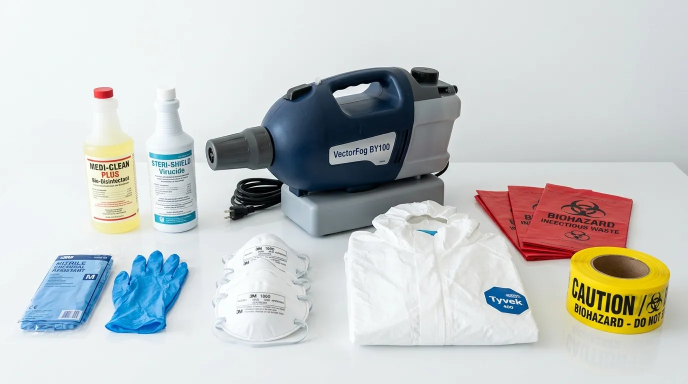 Professional biohazard remediation crew working in Nashua